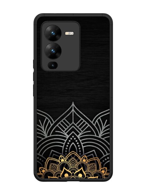 Decorative Golden Pattern Glossy Metal Phone Cover for Vivo V25 Pro (5G) Zapvi