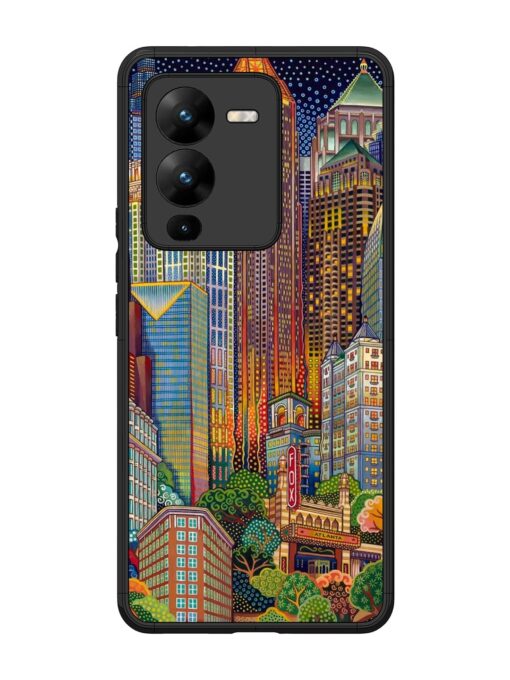 Cityscapes Art Glossy Metal Phone Cover for Vivo V25 Pro (5G)