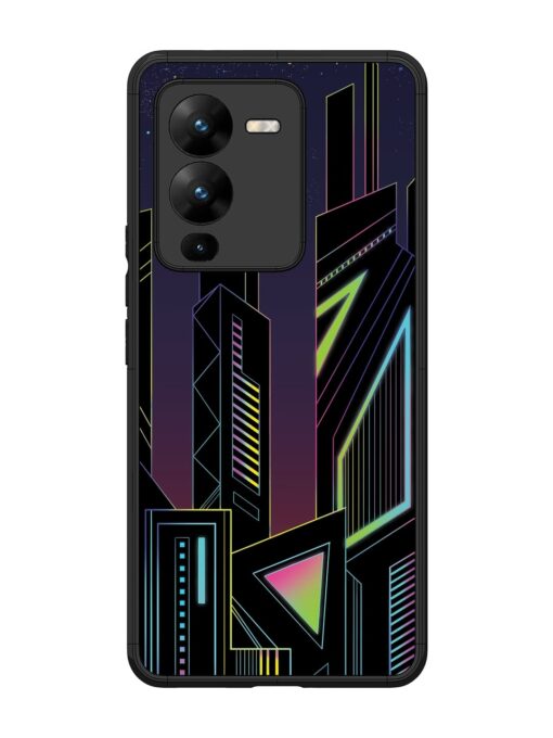 Neon Dreamscape Glossy Metal Phone Cover for Vivo V25 Pro (5G) Zapvi