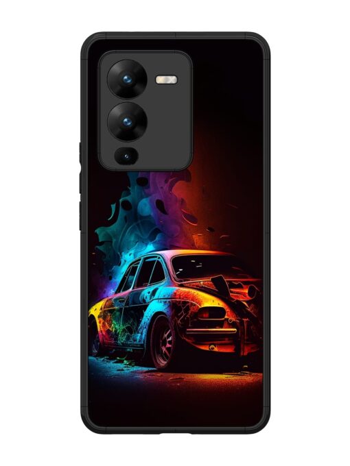 High Classic Car Art Glossy Metal Phone Cover for Vivo V25 Pro (5G) Zapvi