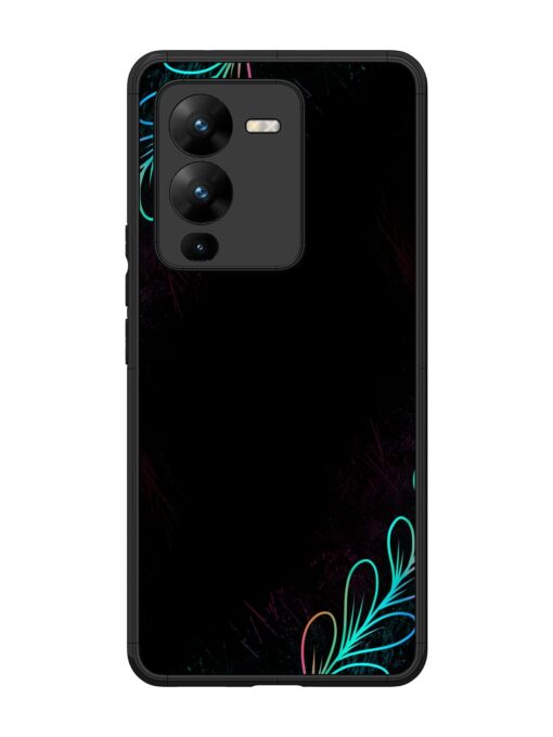 Decorative Line Art Glossy Metal Phone Cover for Vivo V25 Pro (5G)