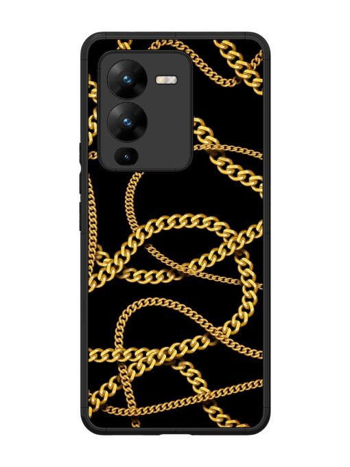 Decorative Golde Chain Glossy Metal Phone Cover for Vivo V25 Pro (5G)