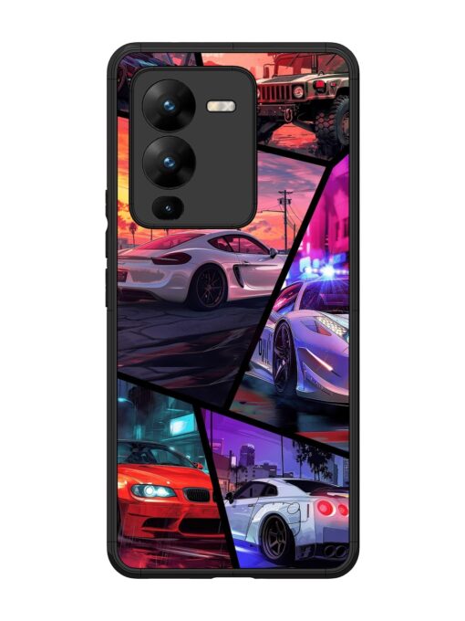 Ride In Pixels Glossy Metal Phone Cover for Vivo V25 Pro (5G) Zapvi