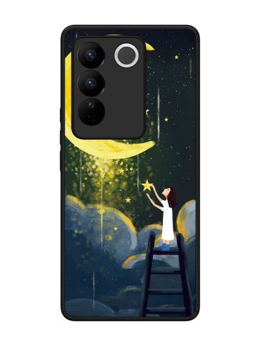 Moonlight Healing Night Illustration Glossy Metal TPU Phone Cover for Vivo V27 (5G) Zapvi