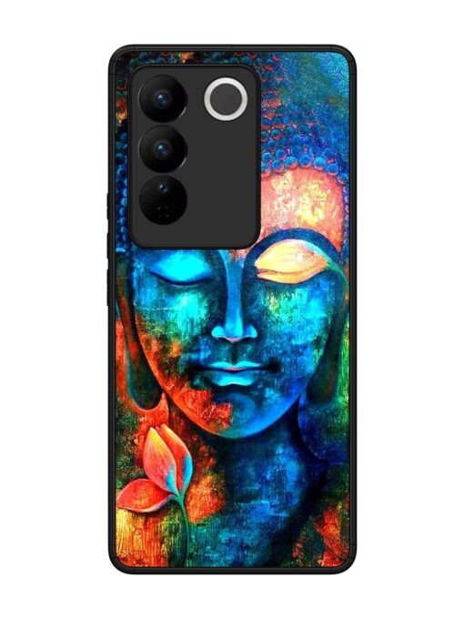 Buddha Painting Glossy Metal Phone Cover for Vivo V27 (5G)