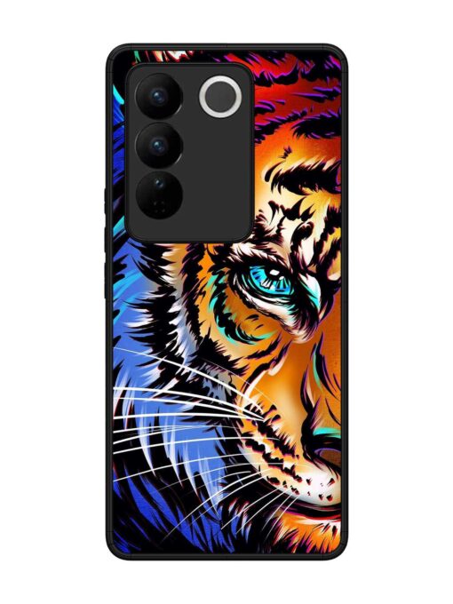 Colorful Lion Art Glossy Metal Phone Cover for Vivo V27 (5G) Zapvi