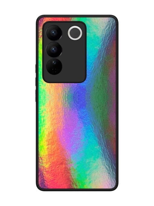 Colorful Holographic Background Glossy Metal TPU Phone Cover for Vivo V27 (5G) Zapvi