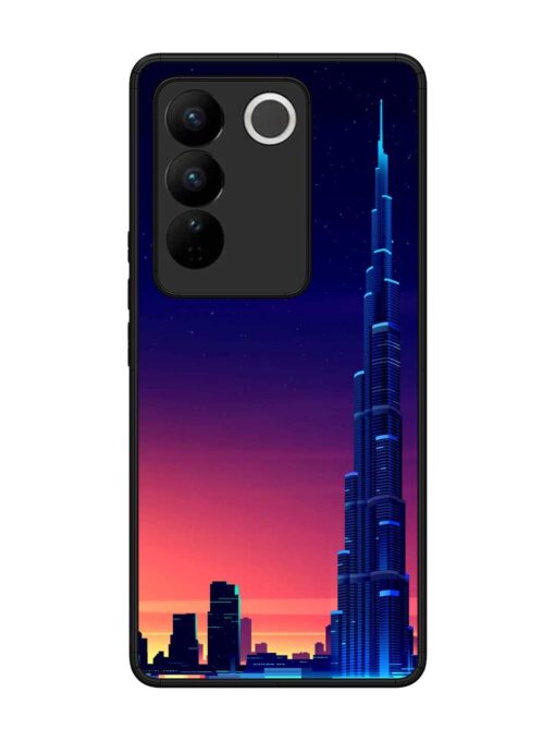 Burj Khalifa Abstract Glossy Metal Phone Cover for Vivo V27 (5G) Zapvi