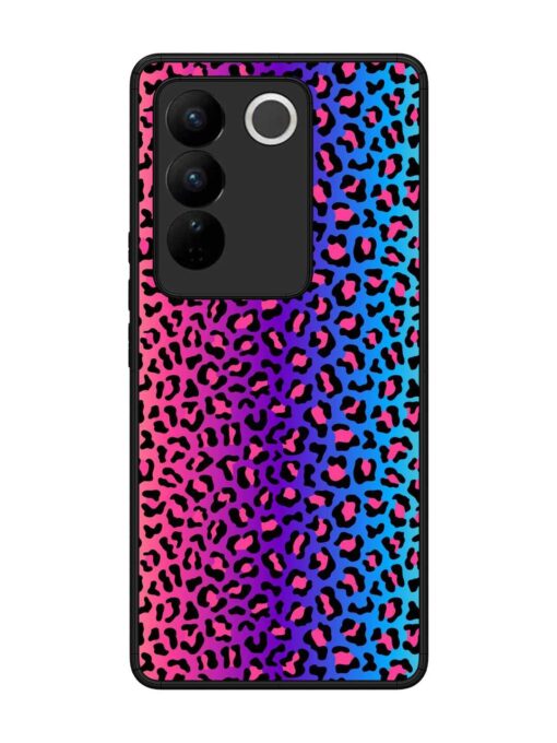 Colorful Leopard Seamless Glossy Metal Phone Cover for Vivo V27 (5G) Zapvi