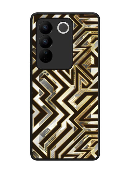 Technology Geometric Seamless Glossy Metal Phone Cover for Vivo V27 (5G) Zapvi