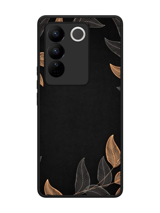 Foliage Art Glossy Metal Phone Cover for Vivo V27 (5G) Zapvi