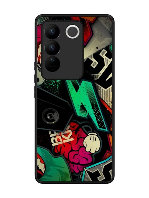 Graffiti Art Glossy Metal Phone Cover for Vivo V27 (5G) Zapvi