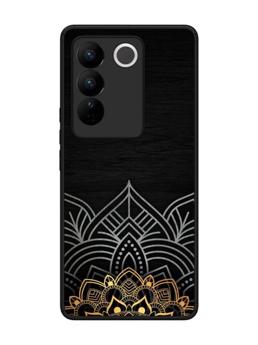 Decorative Golden Pattern Glossy Metal Phone Cover for Vivo V27 (5G) Zapvi