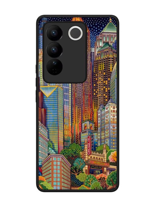 Cityscapes Art Glossy Metal Phone Cover for Vivo V27 (5G) Zapvi