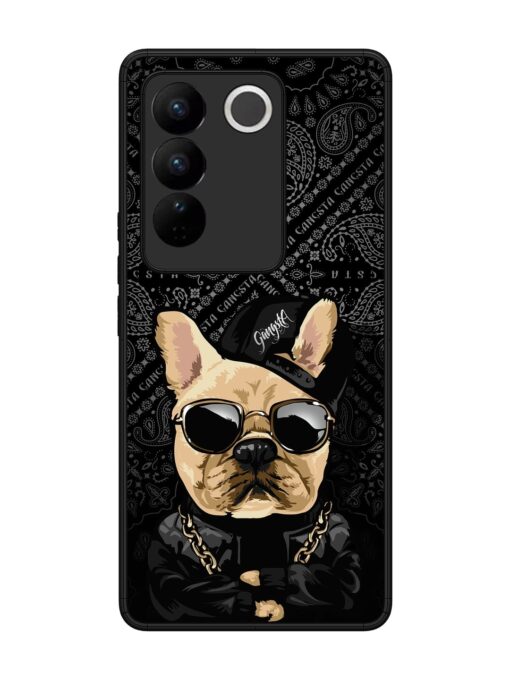 Gangsta Cool Sunmetales Dog Glossy Metal Phone Cover for Vivo V27 (5G)