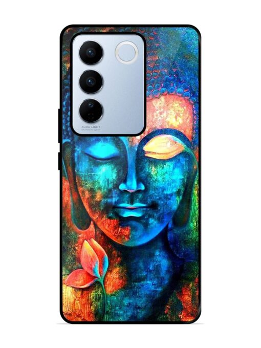 Buddha Painting Glossy Metal Phone Cover for Vivo V27 Pro (5G) Zapvi