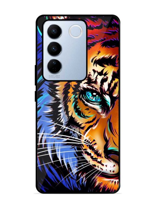 Colorful Lion Art Glossy Metal Phone Cover for Vivo V27 Pro (5G) Zapvi