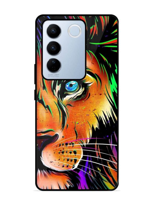 Colorful Lion Design Glossy Metal TPU Phone Cover for Vivo V27 Pro (5G) Zapvi