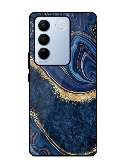 Abstract Background Blue Glossy Metal TPU Phone Cover for Vivo V27 Pro (5G) Zapvi