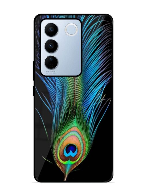 Peacock Feather Glossy Metal TPU Phone Cover for Vivo V27 Pro (5G) Zapvi