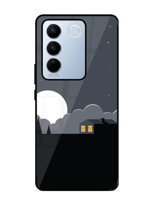 Full Moon Vector Art Glossy Metal Phone Cover for Vivo V27 Pro (5G) Zapvi