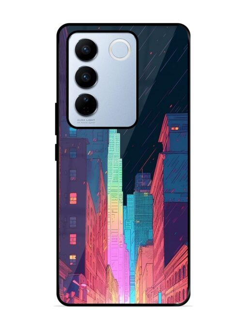 Minimal City Art Glossy Metal Phone Cover for Vivo V27 Pro (5G) Zapvi