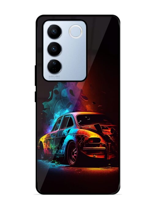 High Classic Car Art Glossy Metal Phone Cover for Vivo V27 Pro (5G) Zapvi