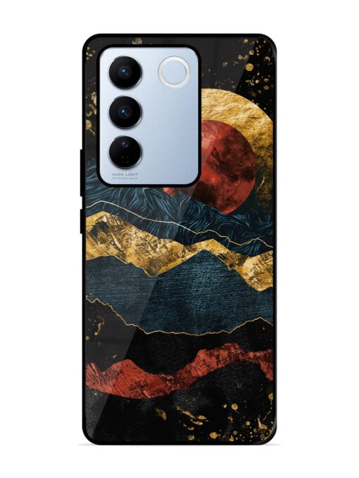 Gold Painting View Glossy Metal Phone Cover for Vivo V27 Pro (5G) Zapvi