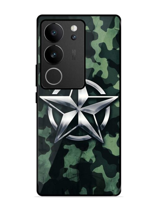 Indian Army Star Design Glossy Metal Phone Cover for Vivo V29 (5G) Zapvi