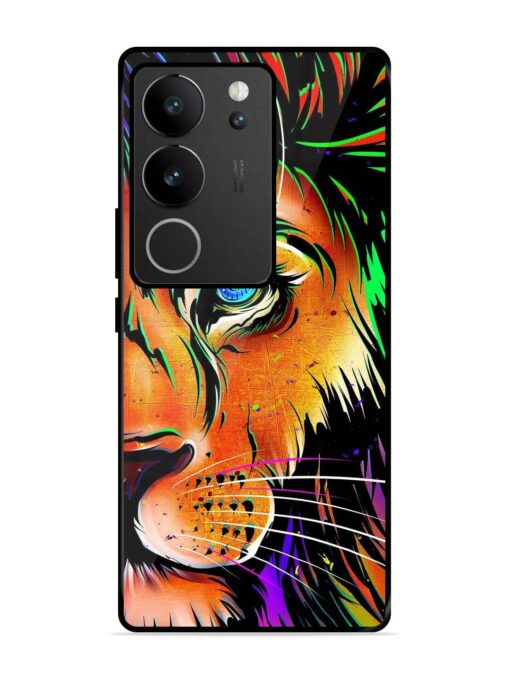 Colorful Lion Design Glossy Metal TPU Phone Cover for Vivo V29 (5G)