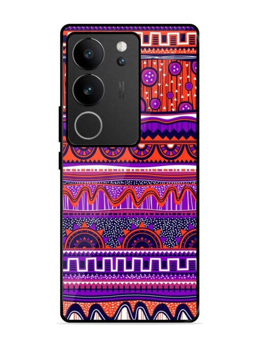 Ethnic Seamless Pattern Glossy Metal TPU Phone Cover for Vivo V29 (5G) Zapvi