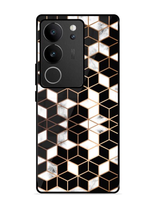 Vector Marble Texture Glossy Metal Phone Cover for Vivo V29 (5G)