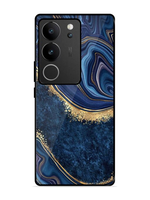 Abstract Background Blue Glossy Metal TPU Phone Cover for Vivo V29 (5G) Zapvi