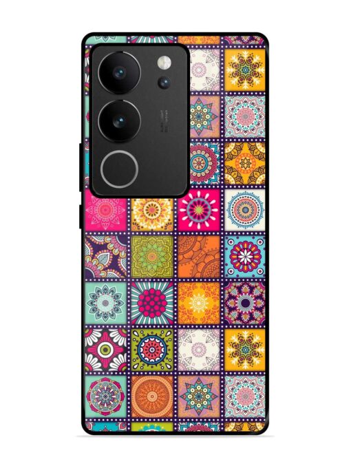 Seamless Pattern Vintage Glossy Metal Phone Cover for Vivo V29 (5G) Zapvi