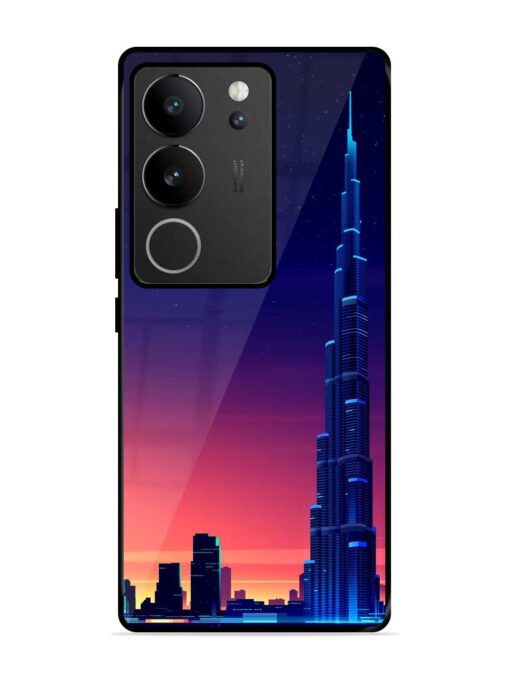 Burj Khalifa Abstract Glossy Metal Phone Cover for Vivo V29 (5G) Zapvi