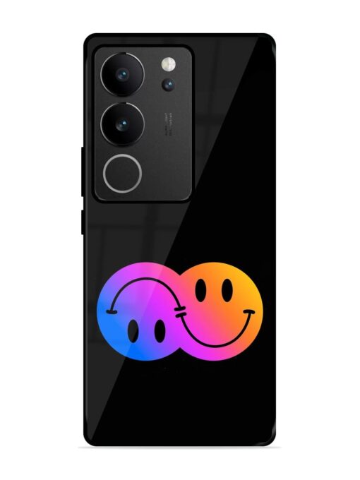 Gradient Smile Art Glossy Metal TPU Phone Cover for Vivo V29 (5G) Zapvi