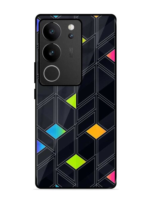 Abstract Mosaic Seamless Glossy Metal Phone Cover for Vivo V29 (5G)