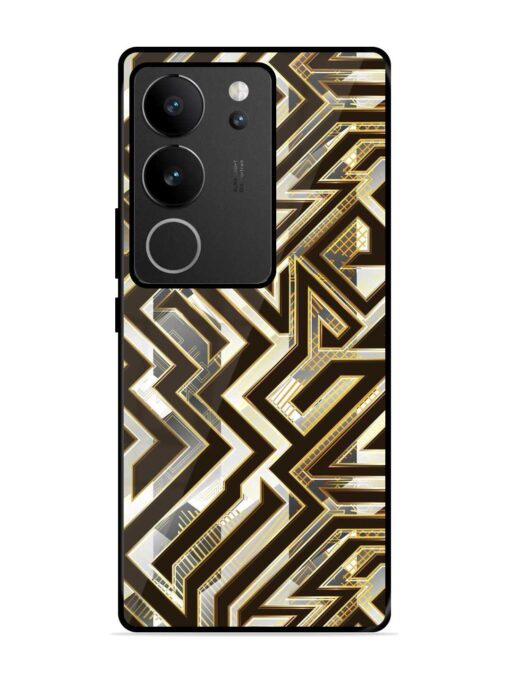 Technology Geometric Seamless Glossy Metal Phone Cover for Vivo V29 (5G) Zapvi