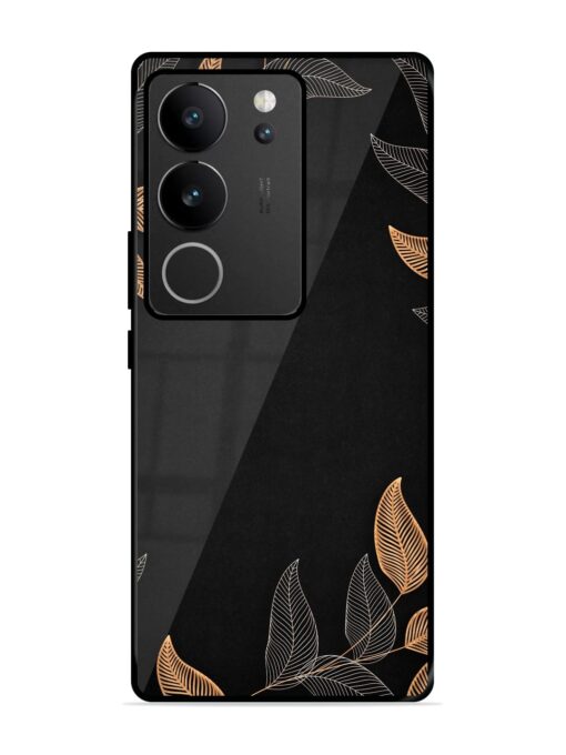 Foliage Art Glossy Metal Phone Cover for Vivo V29 (5G) Zapvi