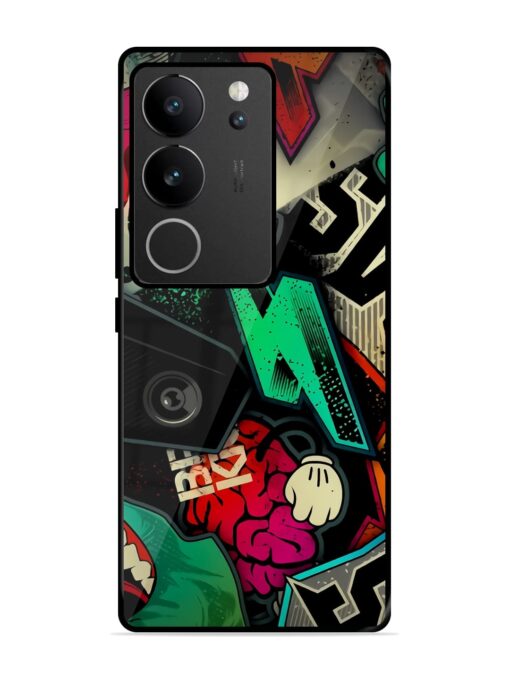 Graffiti Art Glossy Metal Phone Cover for Vivo V29 (5G)