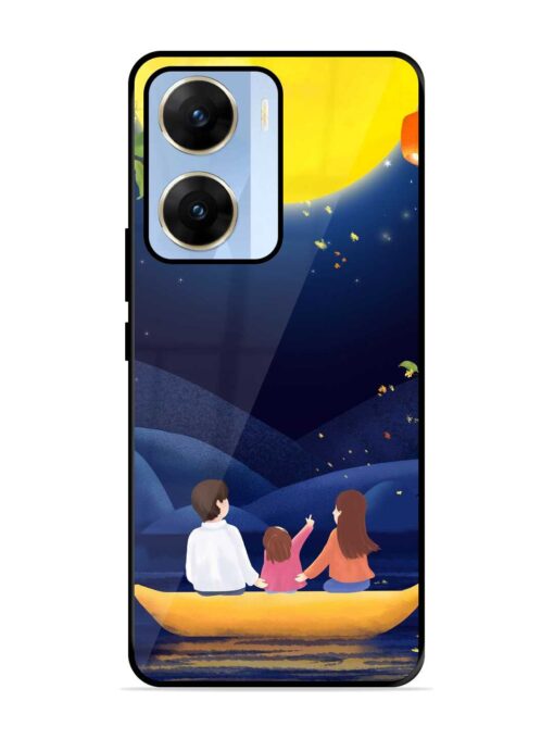 Happy Family And Beautiful View Glossy Metal Phone Cover for Vivo V29E (5G) Zapvi