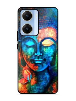 Buddha Painting Glossy Metal Phone Cover for Vivo V29E (5G)