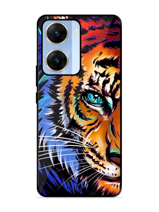 Colorful Lion Art Glossy Metal Phone Cover for Vivo V29E (5G)