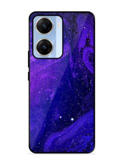 Galaxy Acrylic Abstract Art Glossy Metal Phone Cover for Vivo V29E (5G)