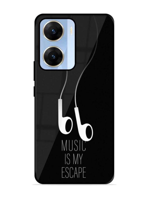 Music Is My Escape Glossy Metal Phone Cover for Vivo V29E (5G)