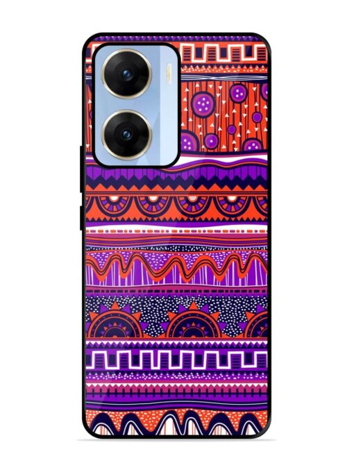 Ethnic Seamless Pattern Glossy Metal TPU Phone Cover for Vivo V29E (5G) Zapvi