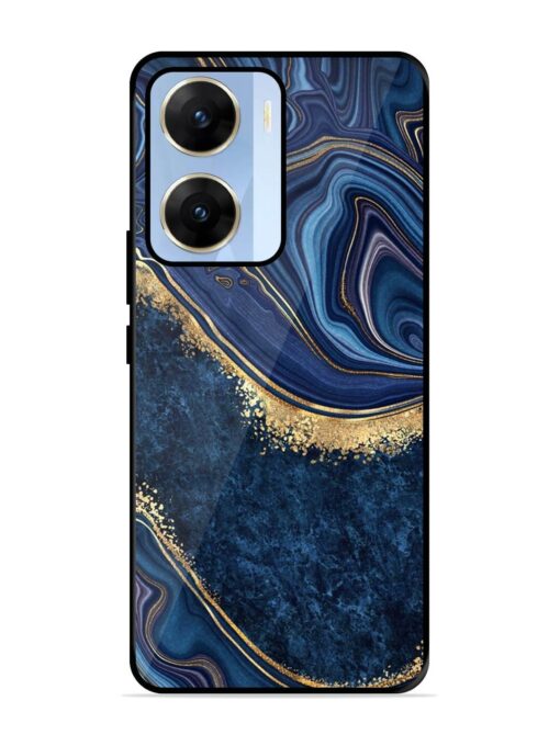 Abstract Background Blue Glossy Metal TPU Phone Cover for Vivo V29E (5G) Zapvi