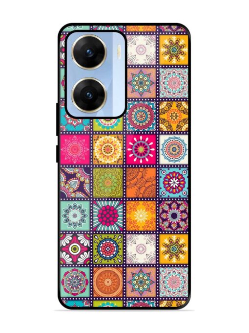 Seamless Pattern Vintage Glossy Metal Phone Cover for Vivo V29E (5G) Zapvi