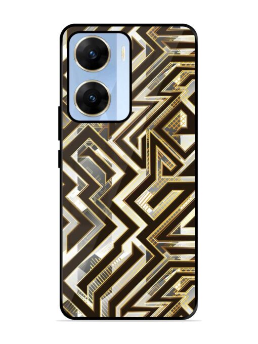 Technology Geometric Seamless Glossy Metal Phone Cover for Vivo V29E (5G) Zapvi