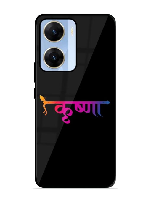 Krishna Typo Glossy Metal Phone Cover for Vivo V29E (5G) Zapvi